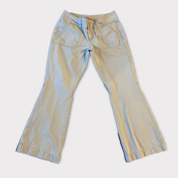 Y2K Cargo Khaki Bell Bottom Low Waisted Flare Pants - Picture 3 of 9